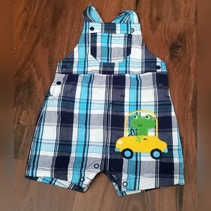 Just One You by Carter's Plaid Overalls with Frog Size 3 Months